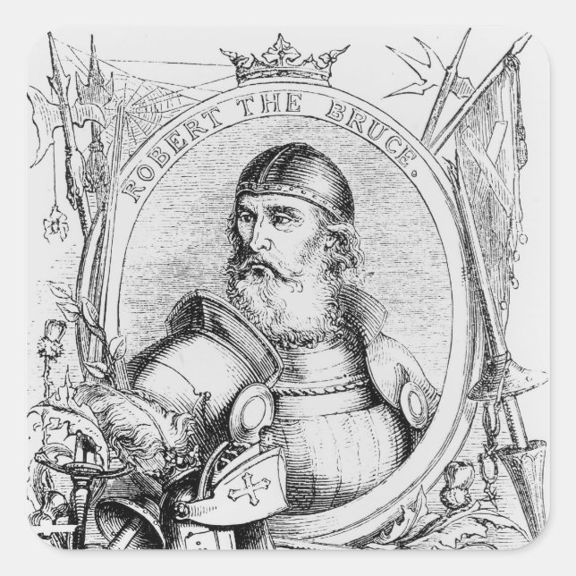 Portrait von Robert the Bruce Quadratischer Aufkleber (Vorderseite)