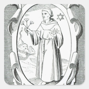 Portrait von Roger Bacon Quadratischer Aufkleber