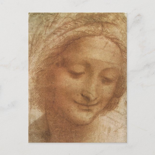Portrait von Saint Anne von Leonardo da Vinci Postkarte (Vorderseite)