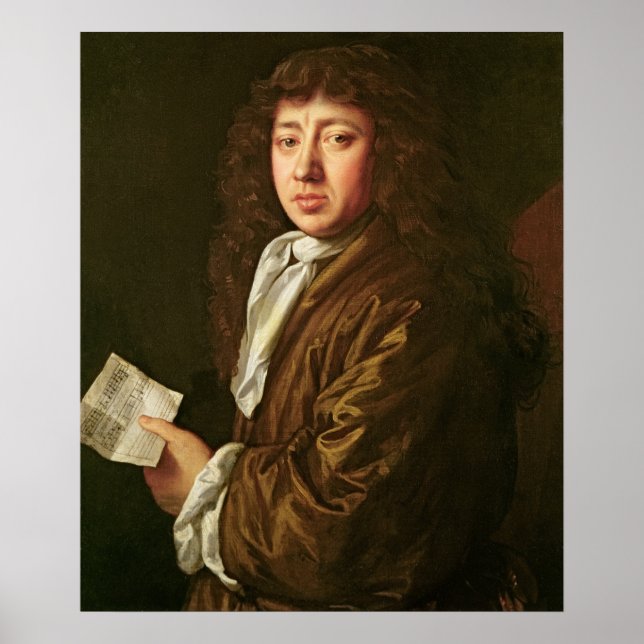 Portrait von Samuel Pepys 1666 Poster (Vorne)