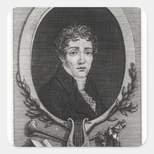 Portrait von Sebastian-Roch Nicolas Quadratischer Aufkleber