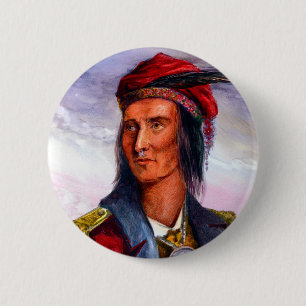 Portrait von Shawnee Chief Tecumseh Button