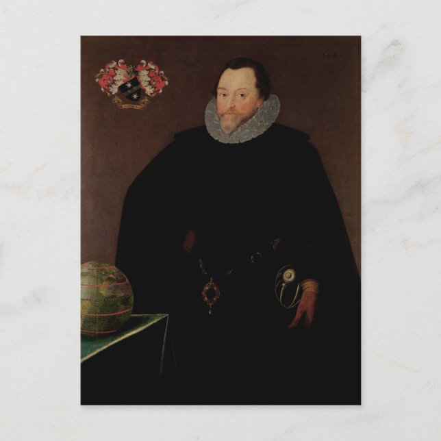 Portrait von Sir Francis Drake 1591 Postkarte (Vorderseite)