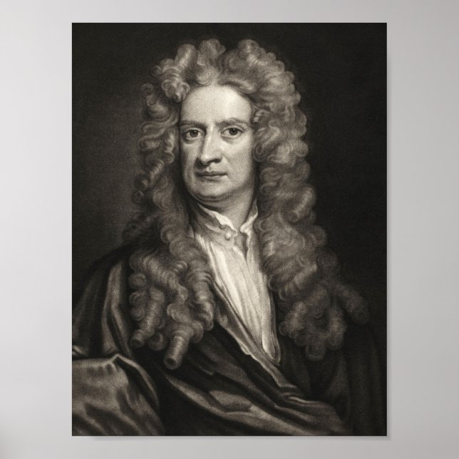 Portrait von Sir Isaac Newton Poster (Vorne)