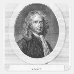 Portrait von Sir Isaac Newton Quadratischer Aufkleber