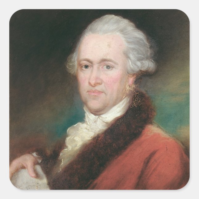 Portrait von Sir William Herschel c.1795 Quadratischer Aufkleber (Vorderseite)