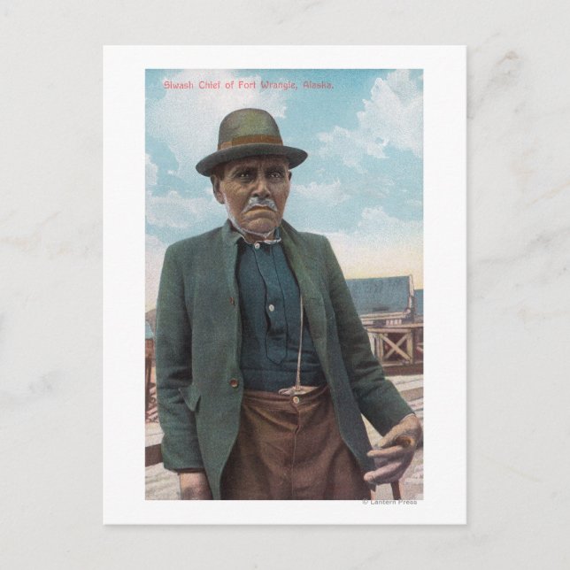 Portrait von Siwash, Chef von Fort Wrangle Postkarte (Vorderseite)