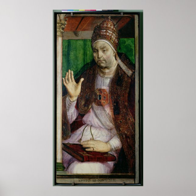 Portrait von Sixtus IV c.1475 Poster (Vorne)