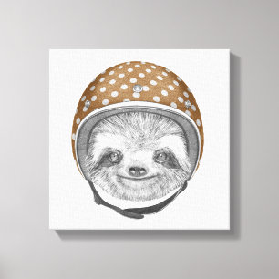 Portrait von Sloth   Motorradhelm Leinwanddruck