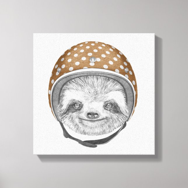 Portrait von Sloth | Motorradhelm Leinwanddruck (Vorderseite)