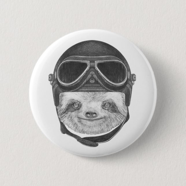Portrait von Sloth| Vintager Helm Button (Vorderseite)