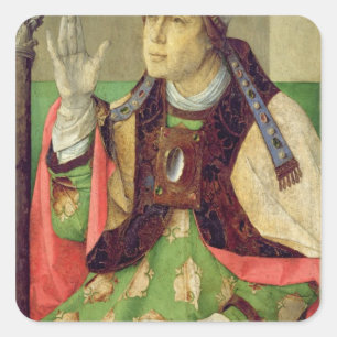 Portrait von St. Augustine, c.1475 Quadratischer Aufkleber
