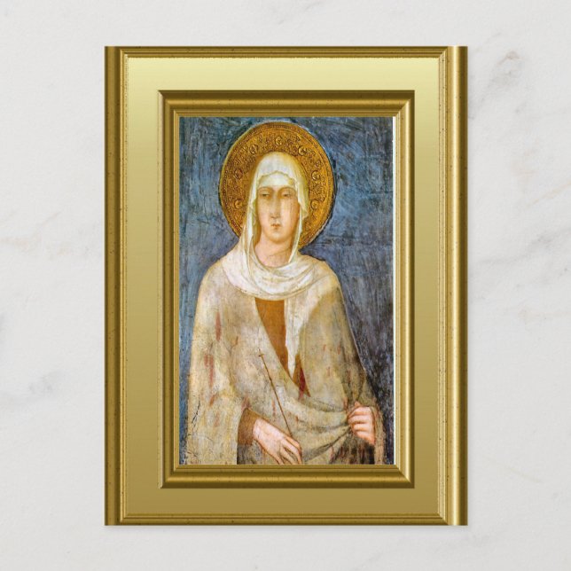 Portrait von St Clare, Assisi Postkarte (Vorderseite)