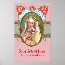 Portrait von St. Rose, vergewaltigt mit Rose (M 02 Poster