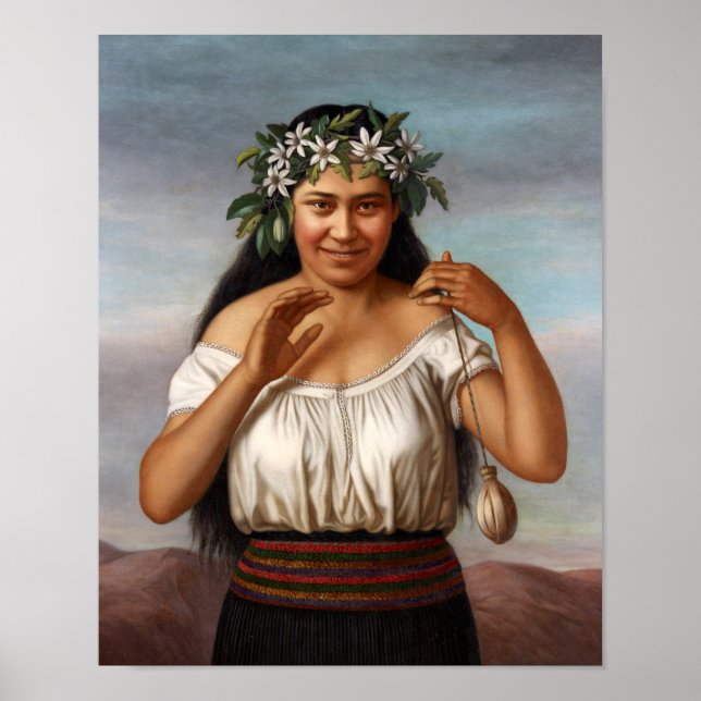'Portrait von Terewai Horomona' - G. Lindauer Poster (Vorne)