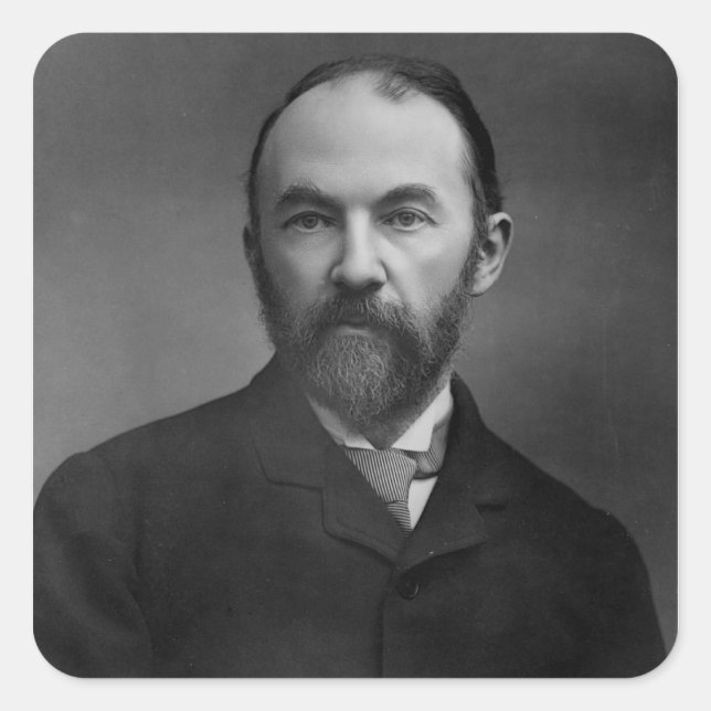 Portrait von Thomas Hardy Quadratischer Aufkleber (Vorderseite)