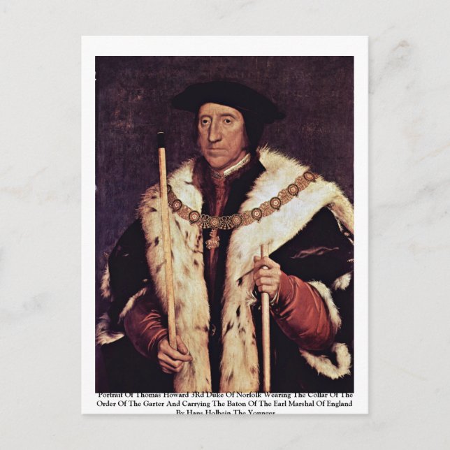 Portrait von Thomas Howard 3Rd Herzog von Norfolk Postkarte (Vorderseite)