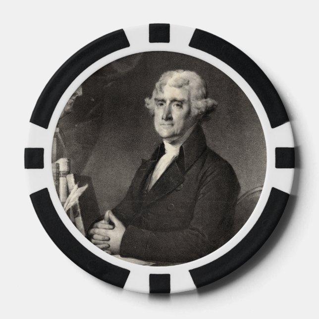 Portrait von Thomas Jefferson Pokerchips (Vorderseite)
