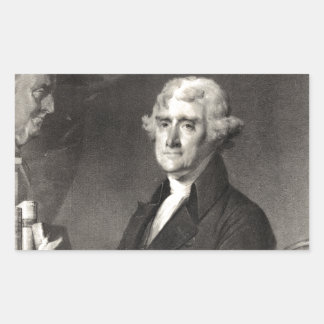 Portrait von Thomas Jefferson Rechteckiger Aufkleber