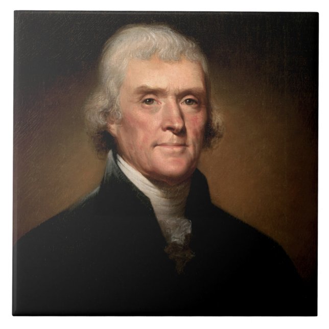 Portrait von Thomas Jefferson (von Rembrandt Peale Fliese (Vorderseite)