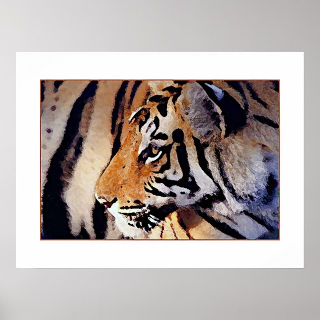 Portrait von Tiger Poster Print (Vorne)
