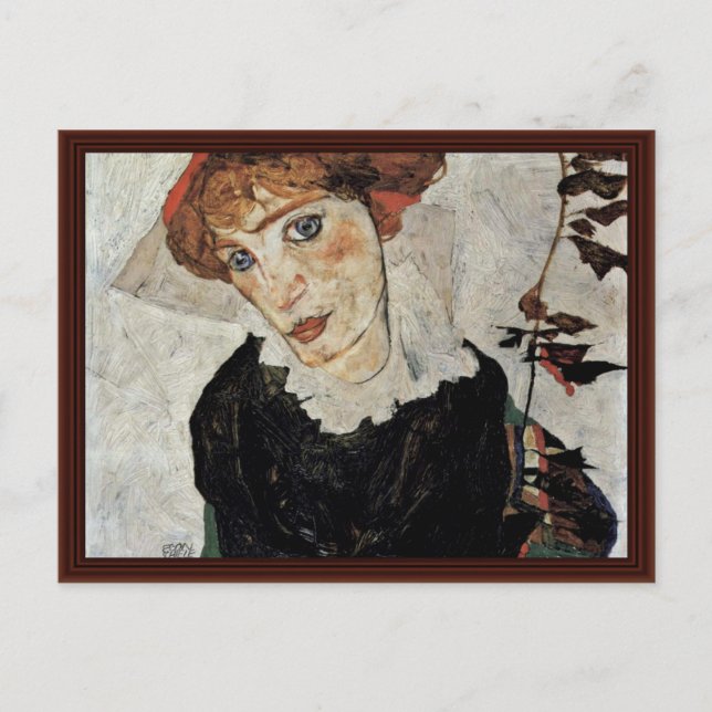 Portrait von Wally von Schiele Egon Postkarte (Vorderseite)