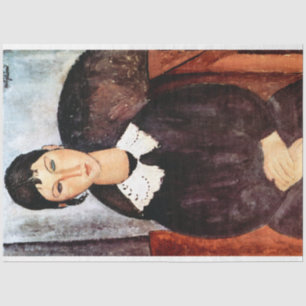 Portrait von weißem Collar, Modigliani Seidenpapier