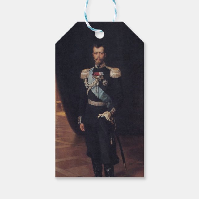 Portrait von Zar Nicholas II (von Albert Edelfelt) Geschenkanhänger (Vorderseite)