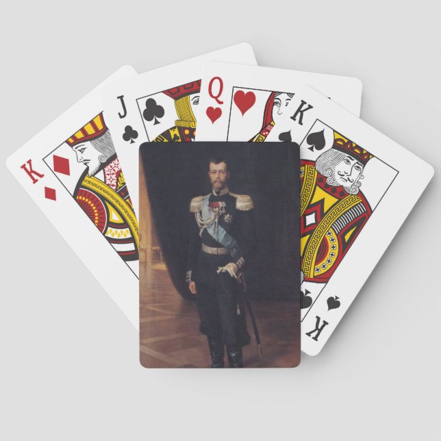 Portrait von Zar Nicholas II (von Albert Edelfelt) Spielkarten (Rückseite)