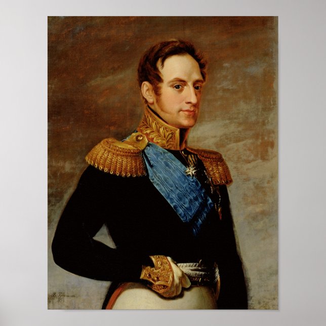 Portrait von Zar Nikolaus I 1826 Poster (Vorne)