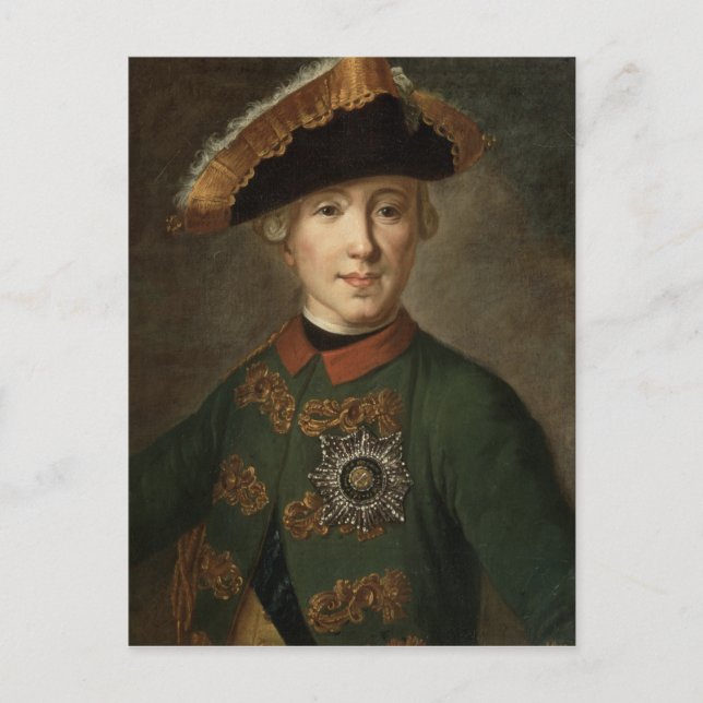 Portrait von Zar Peter III Postkarte (Vorderseite)