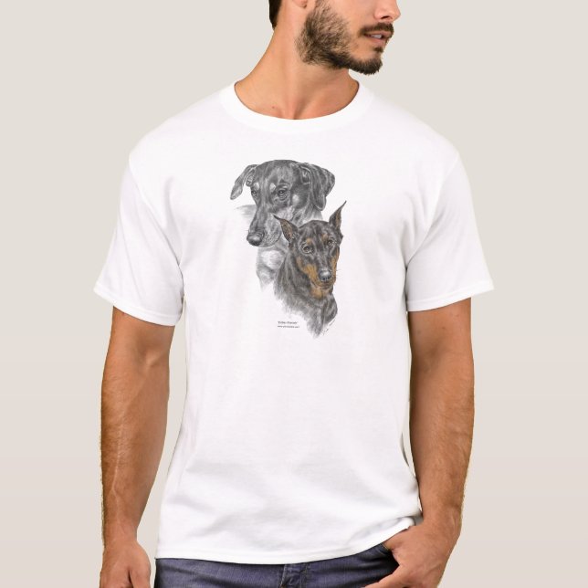 Portrait von zwei Dobermans T-Shirt (Vorderseite)