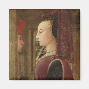 Portrait Woman Man Casement Filippo Lippi Gemälde Magnet
