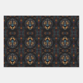 Portrait Wrapping Paper Sheets von Wild Black Pant Geschenkpapier Set