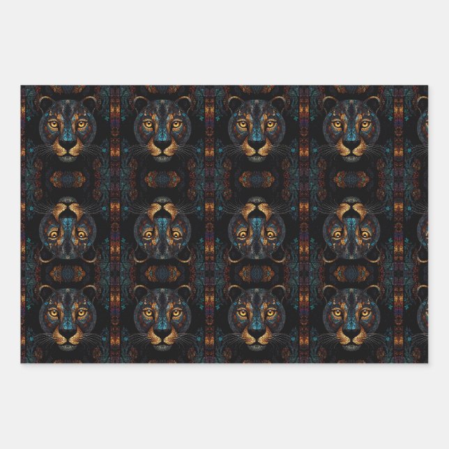 Portrait Wrapping Paper Sheets von Wild Black Pant Geschenkpapier Set (Vorderseite 2)