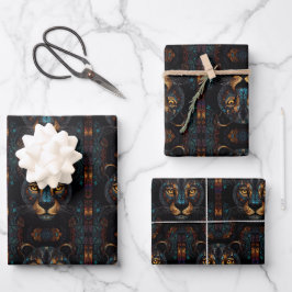 Portrait Wrapping Paper Sheets von Wild Black Pant Geschenkpapier Set