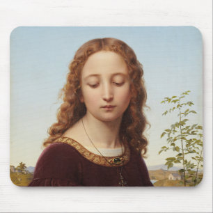 Portrait Young Woman Ernst Deger Gemälde Canv Mousepad