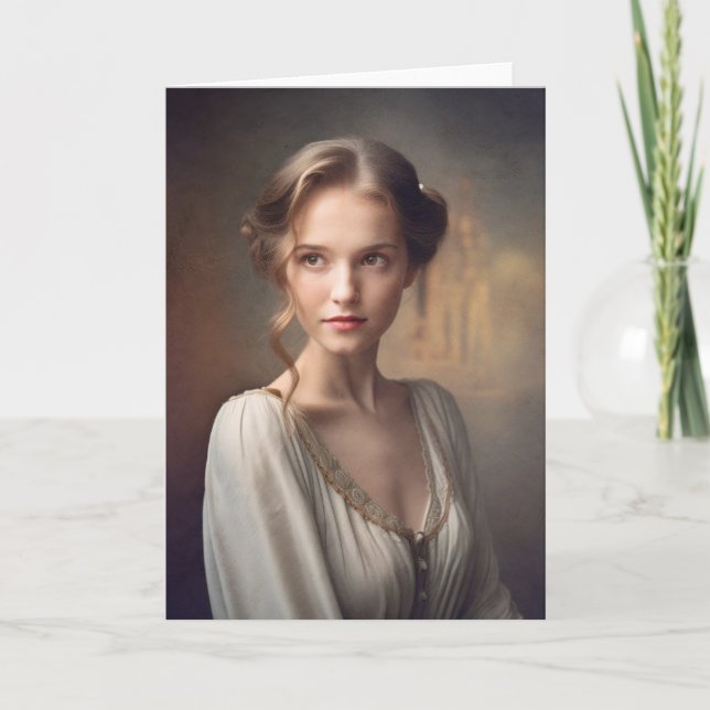 Portraitkarte für junge Frauen Karte (Vorderseite)