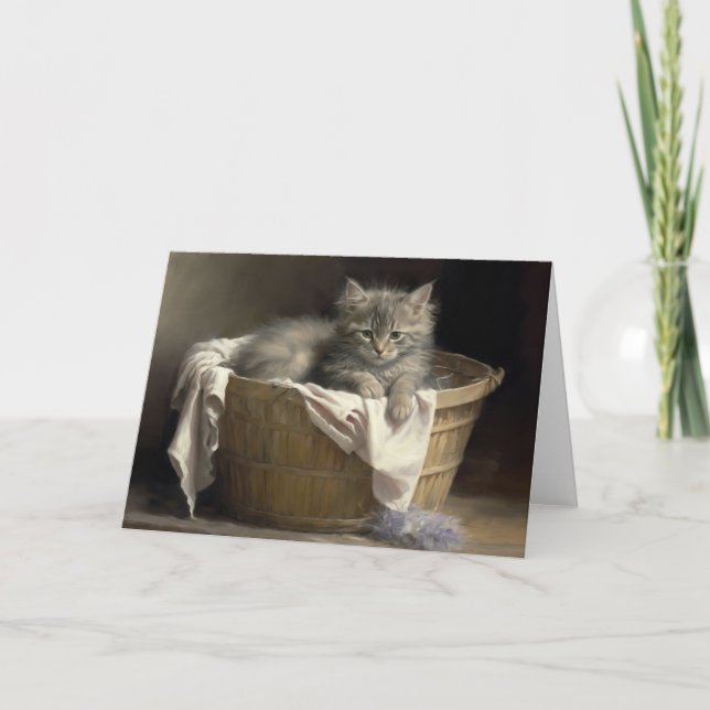 Portraitkarte "Wäsche" oder "Spielzeit" Dankeskarte (Vorderseite)