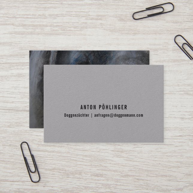 Portraitkarten für Züchter und Ausbilder Visitenkarte (Vorderseite/Rückseite Beispiel)