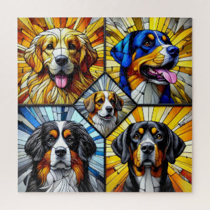Portraits aus festem Glas für Hunde mit kräftiger