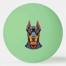 Portraits of a head Doberman dog front view Tischtennisball