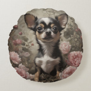 Portraits von Blume Hunde 9 Rundes Kissen