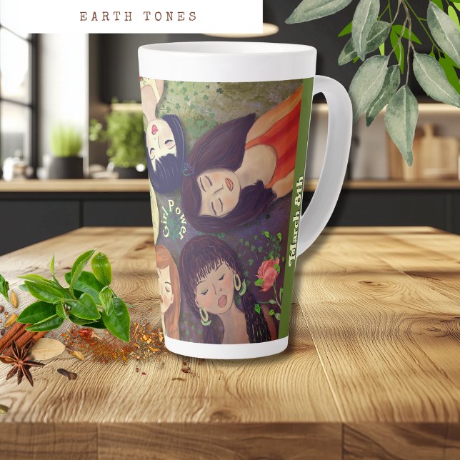 Portraits zum Internationalen Frauentag Milchtasse (International Women's Day Woman Portraits Latte Mug)