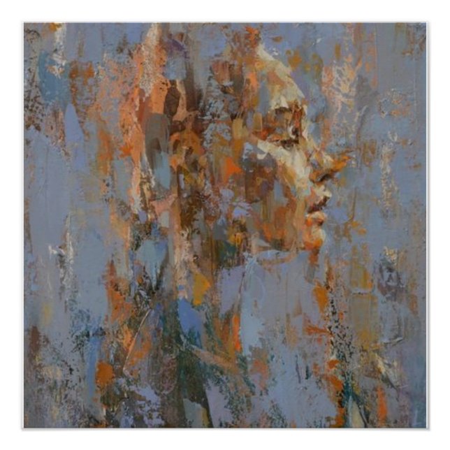 Porträt, Abstraktion, Aquarell, Kunst, Dekoration (Vorderseite)