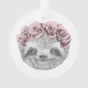 Porträt Blumenhauptdes Kranzes der Trägheits-  Ornament