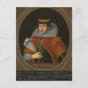 Porträt der echten Pocahontas in Europa Postkarte