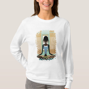 Porträt der jungen Frau Yoga tuend T-Shirt