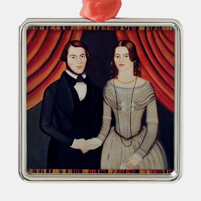 Porträt der Jungvermählten Silbernes Ornament (Vorne)