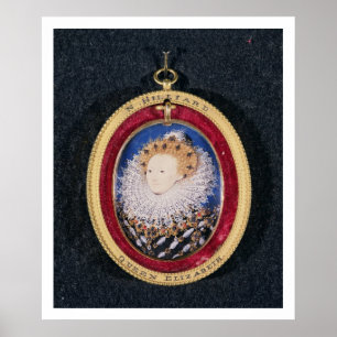 Porträt der Königin Elizabeth I (w/c auf Poster
